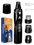 Petsaunter Dog Nail Grinder, 2-Speed and LED Light, Powerful Touch-Switch, TypeC, Quiet and Low-Vibration Dog Nail Trimmers, and 3 Ports for Large, Medium, Small Dogs Cats Pets with Hard or Thick Nail