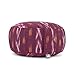 Bodhi Meditationskissen Rondo | Ethno Collection | Sitzkissen mit Tragegriff und abnehmbarem Bezug aus Baumwolle | Rundes Yogakissen mit Dinkelfüllung | Ikat-Webstoff (weinrot)