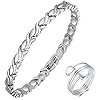 Vicmag Magnetic Bracelet for Women Titanium Steel Brazaletes with Ultra Strength Magnets Adjust Tool & Gift Box