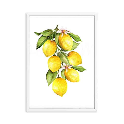 Cuisine Citron Affiche et Gravure Décoration Toile Mur Art 60x90cm