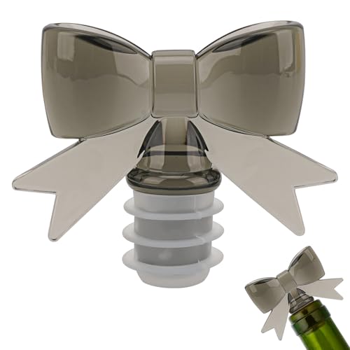 Biiange Wine Bottle Stopper, Bow Wine Stopper, Silicone Wine Bottle Stopper for Women, for Reusable Wine Accessories for Gatherings, Parties, Weddings (Black) by Biiange - Used condition - US$11.83