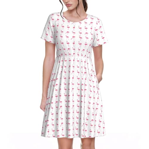 Robe d'été flamants roses blanche insufflez de la joie dans votre dressing estival