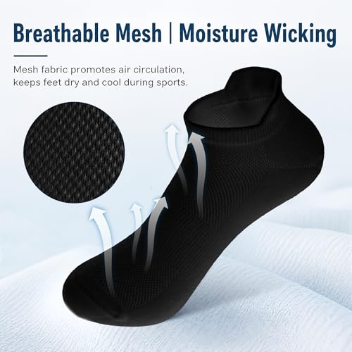 Image of Ankle Socks for Women Breathable Mesh Thick Heel Cushioned Anti-blister Running Athletic Socks
