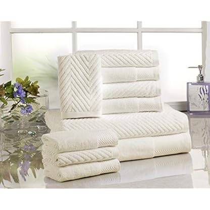10-teiliges Badetuch-Set – 100 % Baumwolle Handtücher für Badezimmer, gemustertes Badezimmer-Handtuch-Set, weich und… – Bild 3