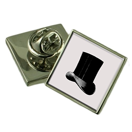 Top Hat Sterling Silver Lapel Pin Gift Box