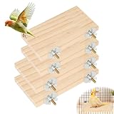 aleawol 4 Stück Holzständer für Vögel, Haustier Vogelplattform Sitzstangenplattform Vögel Kletterplattform mit Schraube für Papageienständer Hölzern Zubehör Vogelkäfig