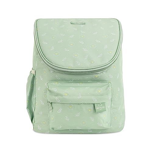 Miniland - Bolsa nevera fabricada en textil reciclado de grandes dimensiones apta para colgar en el carro del bebe (Ecothermibag Lunch Green)