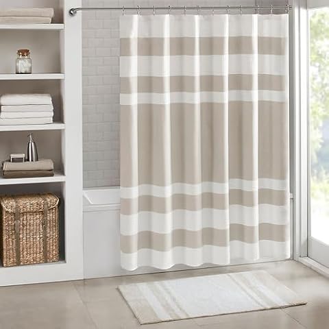 Madison Park Spa Waffle Shower Curtain with 3M Treatment Cover