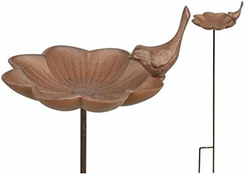 Cast Iron Flower Wild Bird Feeder Dish Bath Garden Accessory Ornament