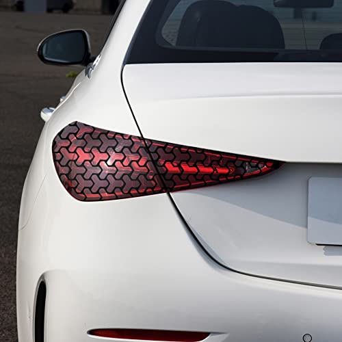 Xhuangtech 2 Pcs Car Rear Tail Light Lamp Stickers Honeycomb Graphic Rear Light Vinyl Decals Trim Tail Light Lamp Film Cover For Universal Cars Decoration 48X30Cm (Type 2(Black)) #TOP5
