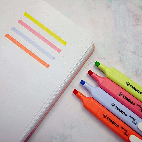 Marca-Texto – STABILO Swing Cool Pastel – Estojo com 4 unidades – Em 4 cores