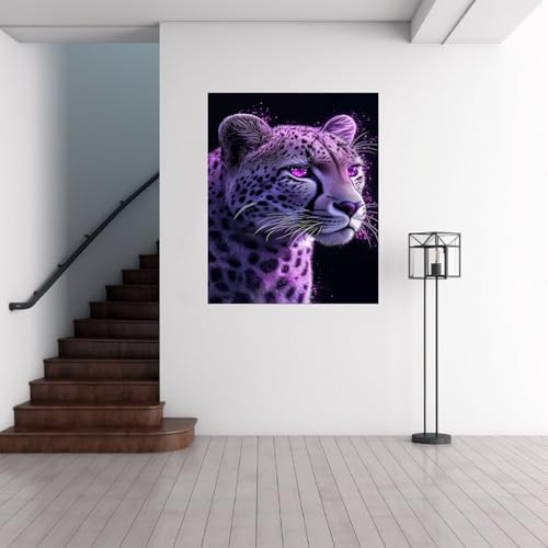 Toile félin violet premium, impression haute définition 30x45cm - 2