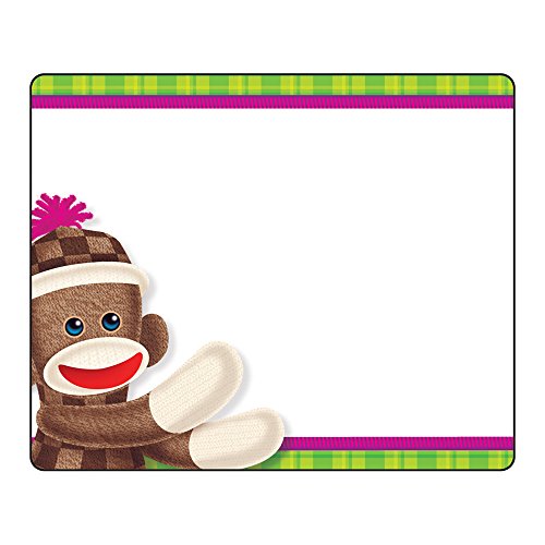 Sock Monkeys Name Tags - 36 Rectangle labels - 2.9