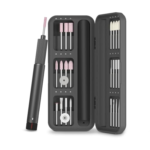 ATuMan EP1 Electric Engraving Pen – 20 Grinding Head Attachments, Adjustable Speed 10,000-19,000 RPM, High-Precision Chuck, Wireless 1300mAh Battery, Storage Box Included