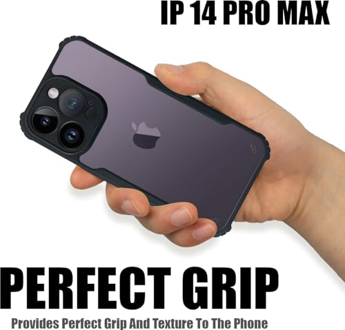 Image of AIBEX Crystal Clear Back Cover Case for Apple iPhone 14 Pro Max | 360 Degree Protection | Shock Proof Design | Transparent Back Cover Case (PC & TPU, Black Bumper)