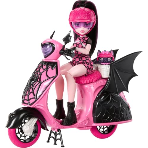 Draculaura y su Scooter Monster High miniatura 3