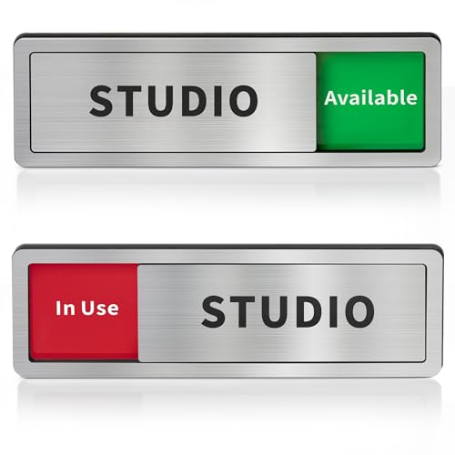 Studio Room Door Sign with Slider, Do Not Disturb Privacy Office Sign, In Use/Available Acrylic...