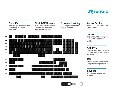 Ranked POM Jelly Premium Translucent Keycap Set, Black, 169 Keys - Image 2