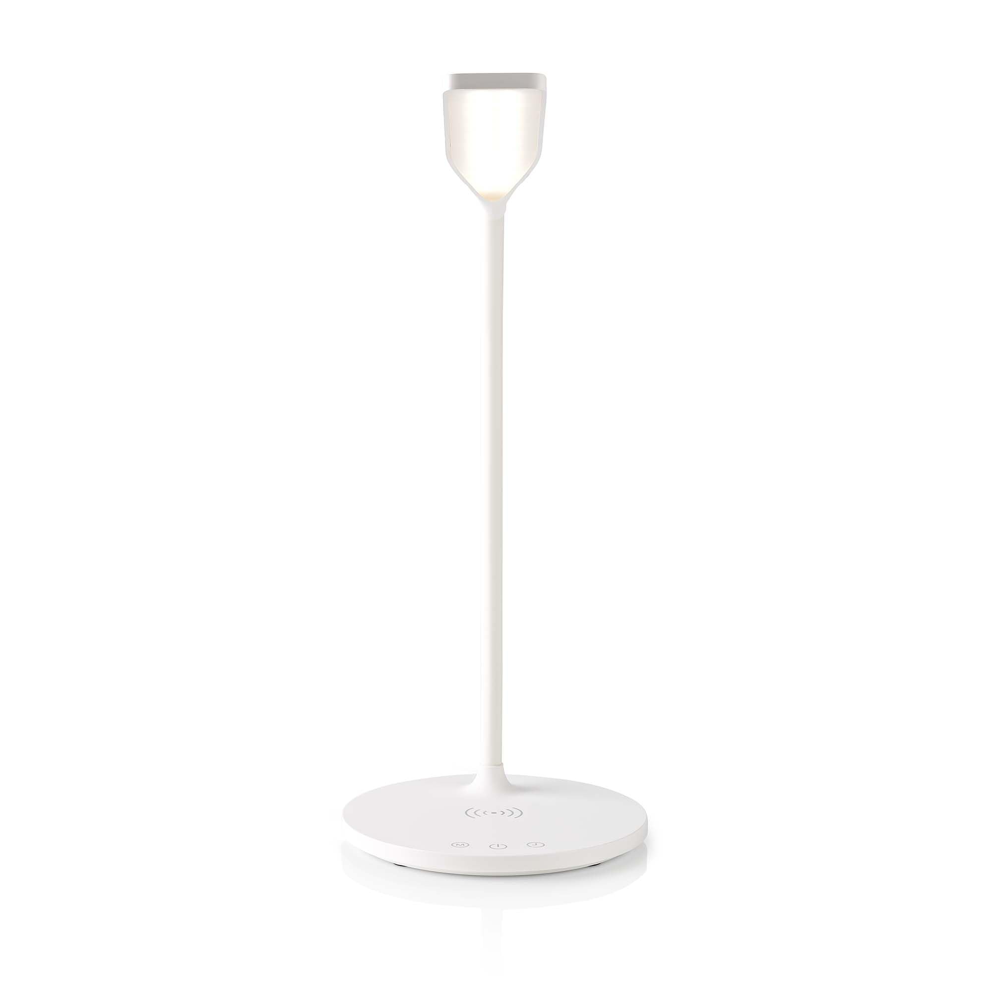 NEDIS Lampe LED avec chargeur sans fil - Interrupteur à variateur - LED - 15 W - Avec variateur d'intensité - Blanc froid/​blanc naturel/​blanc chaud - 2700-​6500 K
