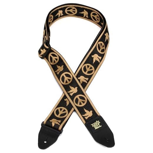 Ernie Ball - Correa para guitarra, Jacquard, diseño de Peace Love Dove