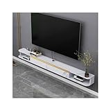 Mueble de TV Banco de TV flotante montado en la pared, estante moderno debajo de la televisión con puerta plegable y estante de almacenamiento abierto, centro de entretenimiento Almacenamiento de