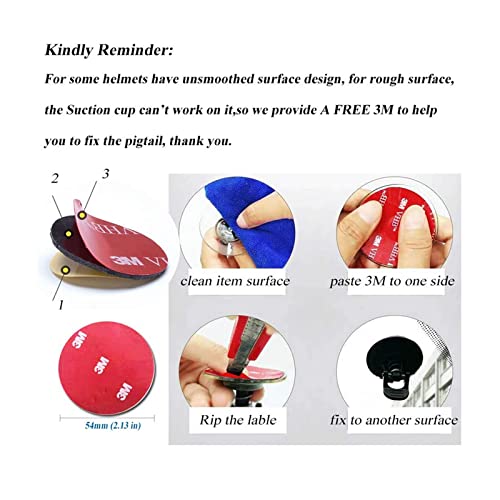 HHongJM Helmet Hair Helmet Pigtails Gradient Ramp Helmet Ponytail with Suction Cup for Motorcycle Bike Ombre Color 2PCS 14inch (Black Pink)