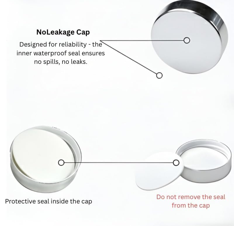 Image of Premium Glass Water Bottle with Stainless Steel Leakproof Lid | Textured Grip Clear Drinking Bottle | BPA Free Reusable Wide Mouth Bottle for Office, Gym, Home, School & Travel