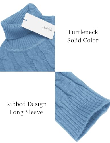 Image of COOFANDY Men's Slim Fit Turtleneck Sweater Casual Twisted Knitted Pullover | Turtleneck Design, Cable Knit Texture with Ultra Stretch, Slim Fit Thermal, Business Casual Office Wear, Fall Winter Clothing
