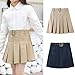 Girls Back to School A-Line Pleated Mini Skirt High Waisted Preppy Style Uniform School Cute Tennis Skirts for 5-15 Years