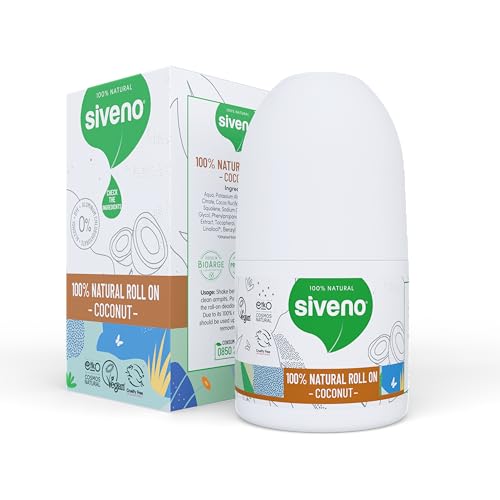 Siveno 100% Natürliches Anti-Schweiß Deodorant für Männer, Herbal Stain-Free Stick Man Roll-On - 50ml, kein Aluminium, kein Paraben, kein SLS, recyclebare Verpackung, umweltfreundlich, Gre | Kokosnuss