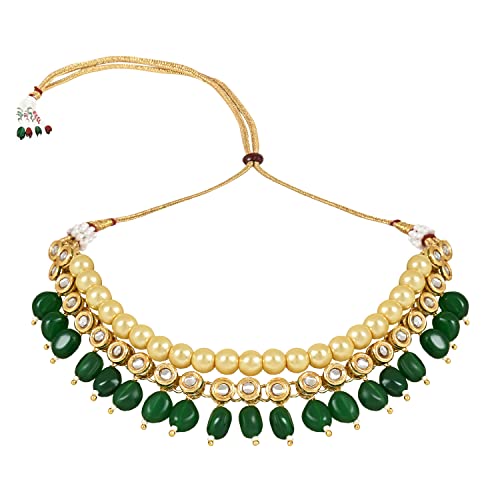 Traditional Kundan Studed Pearls Choker Necklace Set