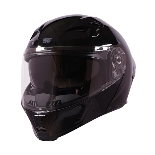 Image of Royal Enfield Stealth Modular Helmet with A Free Visor | ISI & DOT Certified | HIGH IMAPACT Grade ABS & Fiberglass | Internal Fabric- POLYGEINE | HIGH Density EPS Liner Gloss Black (L) 60 CM