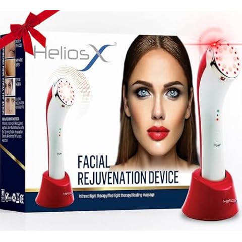 Helios X Red Light Therapy for Face 3-in-1 Infrared LED Light Therapy & Thermal Heating Facial Rejuvenation Massager Device for Anti-Aging, Improve Wrinkles, Texture/Age Spots Facial Light Therapy Cover