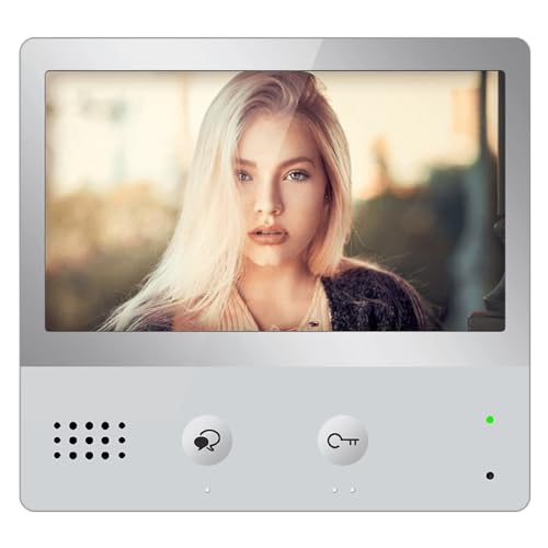 Image of 7 Inch IP Monitor Station, IPX-471 Module for Video Intercom Door System with Color TFT Touch Screen and Network Connection in White Housing