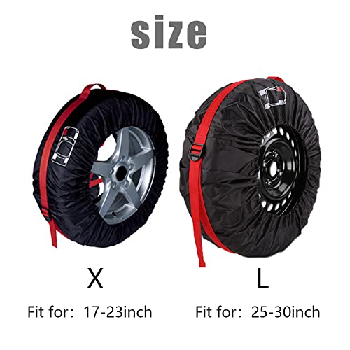 Image of Tire Covers (4 Pack) Dust-Proof Waterproof UV Sun Protectors for Motorhome RV Travel Trailer Camper Truck SUV Van