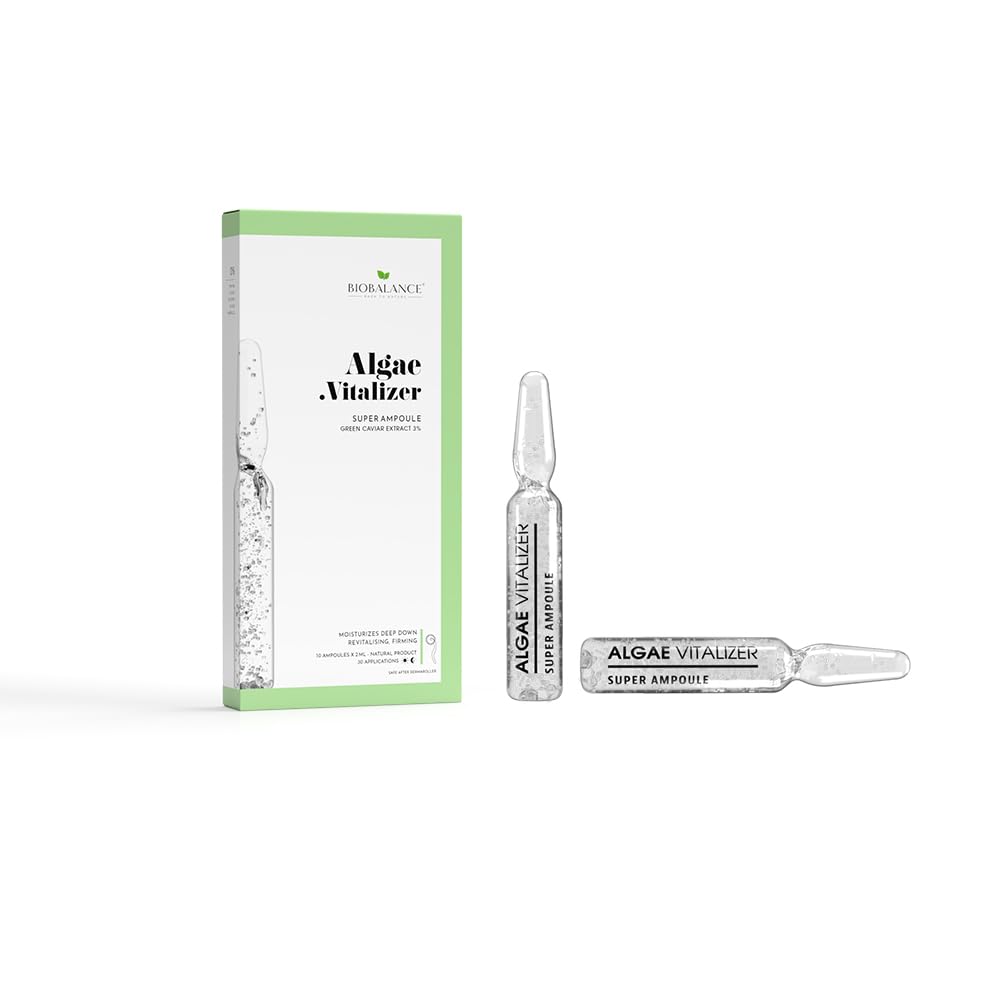 Bio BalanceSuper Ampoule Algae Vitalizer Day and Night | Enriched with Green Caviar Extract 3% | Moisturizes Deep Down, Revitalizing and Firming | 30 Applications | 20ml