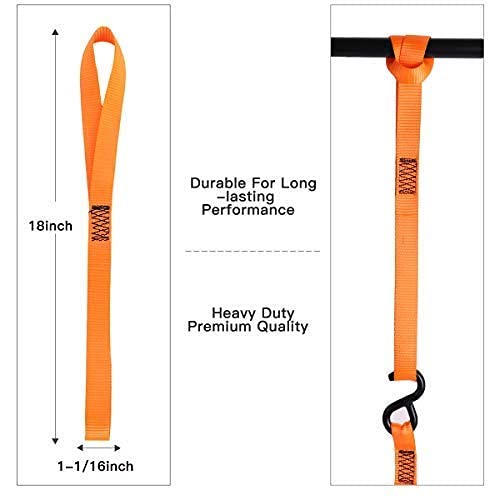 Xstrap Ratchet Straps - 4Pk - 3000 Lb Break Strength Ratchet Tie Down Straps + Soft Loop Tie-Down Straps 8Pk 3600Lb Orange #TOP6