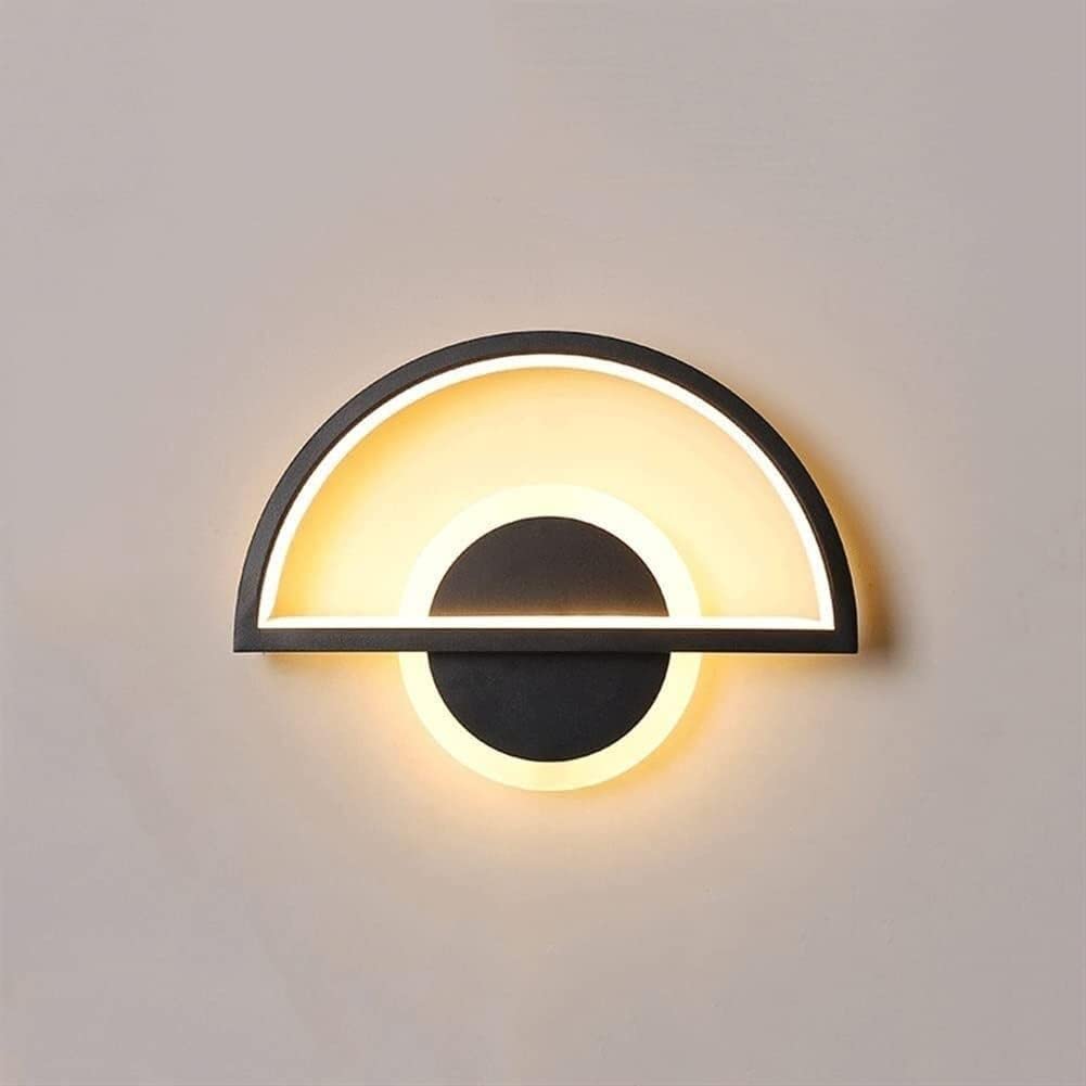 Kryty LED półpłaski geometria akrylowy abażur lekki metalowy korpus lampy kinkiet do montażu na ścianie, oświetlenie wiszące sufitowe