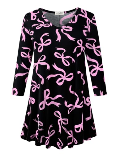 Image of LARACE Plus Size Tops for Women 3 /4 Sleeve Shirts V Neck Tunic Tops Blouses