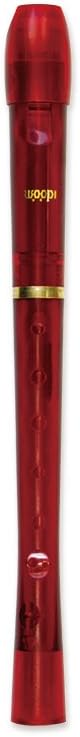 Woodi Soprano Recorder WRS-304BM Translucent Red Two-Piece Baroque Fingering