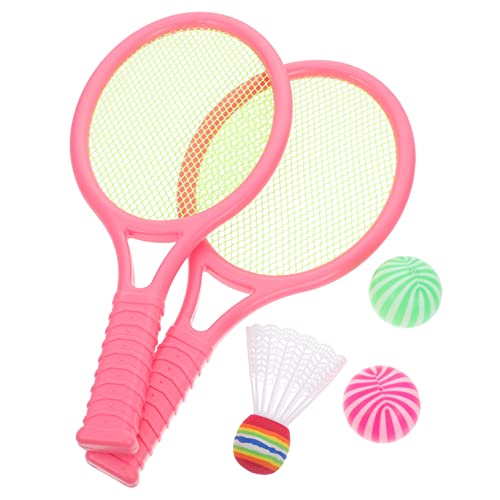 Toddmomy Kids Tennis Racket Toy Set Lightweight Plastic Racquet with Sponge Grip Outdoor Fitness Equipment for Children S Sports and Play Activities