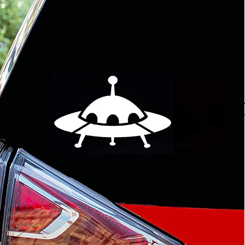 Image of UFO Alien Spaceship Eye - Catching for Car,Bumper, Laptop, Truck,Window,Sportbike, Snowboard,Scrapbook Vinyl Decal Sticker 5 inch White