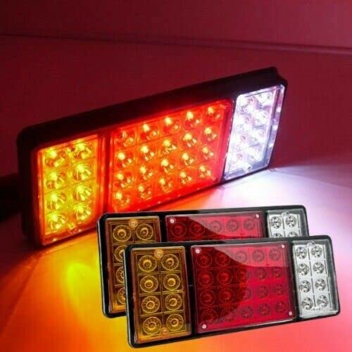 Paire de 12V LED Feux Arrière 4 Fonctions Universels Pour Camion Remorque Caravane Moltifonction Feu de Position Stop Clignotant Recul