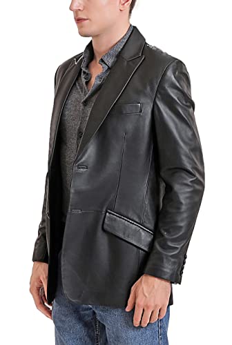 BGSD Men Ben 2-Button Lambskin Leather Blazer Sport Coat Jacket (Also available in Big and Tall and Short)3