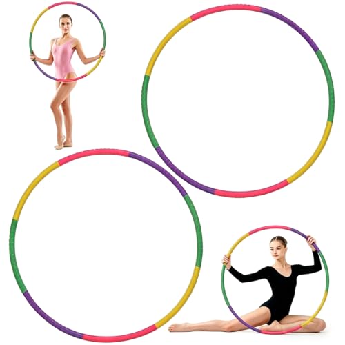 2Pcs 8-Section 60CM Hula Hoop Teenager Hula Hoops for Teenager Hula Hoops For Fitness And Training Weighted Hula Hoop For Adults And Adolescent Adjustable For Exercise And Fun Activities