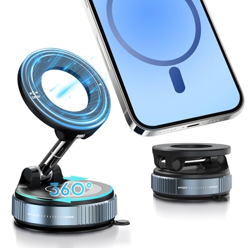 Handyhalterung Auto Magnetischer Autohalterung, Vakuum Magnet Handy Halterung 360° Drehbar, KFZ Handyhalter mit 20x N52 Starke Magnet, Handyhalter Auto Zubehör für iPhone 16/15/14/13/12 Pro Max Handyhalterung Auto Magnetischer Autohalterung, Vakuum Magnet Handy Halterung 360° Drehbar, KFZ Handyhalter mit 20x N52 Starke Magnet, Handyhalter Auto Zubehör für iPhone 16/15/14/13/12 Pro Max