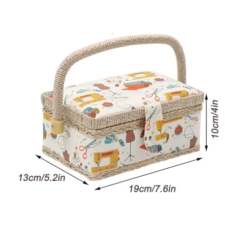 Kit de costura en bolsa de almacenamiento con cesta para accesorios de modistería 5