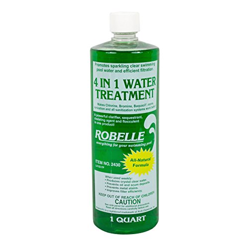 Robelle 1-Quart Concentrated 4-in-1 Water Treatment, Pool Clarifier, Made in USA