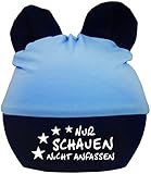 92 % Baumwolle, 8 % Lycra Kleiner Fratz Baby Ohren Mütze Multicolor (Farbe hellblau-Navy) (Gr. 2 (74-98) Nur schauen Nicht anfassen