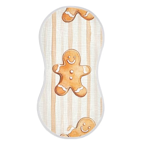 2 Pack Baby Burp Cloths, Soft Absorbent Burping Cloths for Babies, Cotton Milk Spit Up Rags, Large Size for Newborns, Baby Boys and Girls (Gingerbread Cookie Pattern)